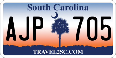 SC license plate AJP705