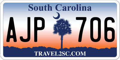 SC license plate AJP706