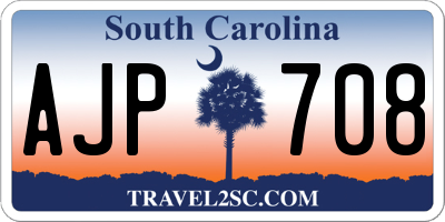SC license plate AJP708