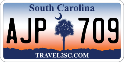SC license plate AJP709