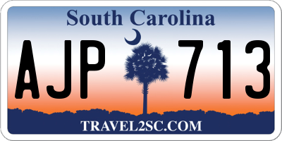 SC license plate AJP713