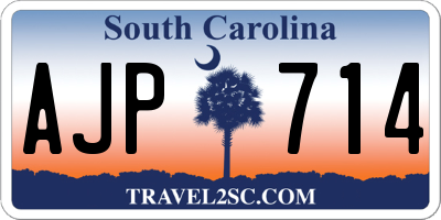 SC license plate AJP714