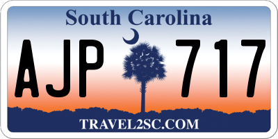 SC license plate AJP717