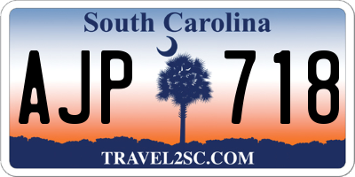 SC license plate AJP718