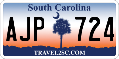 SC license plate AJP724
