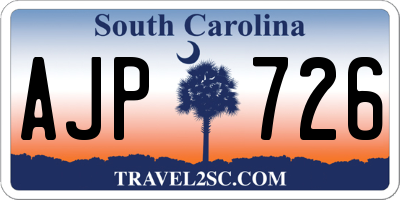 SC license plate AJP726