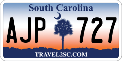 SC license plate AJP727