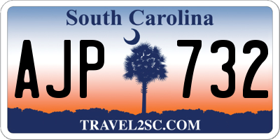 SC license plate AJP732