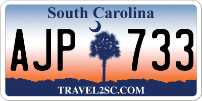 SC license plate AJP733