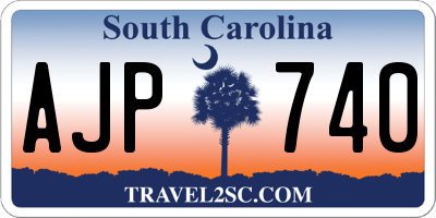 SC license plate AJP740