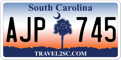 SC license plate AJP745