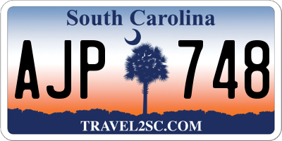 SC license plate AJP748