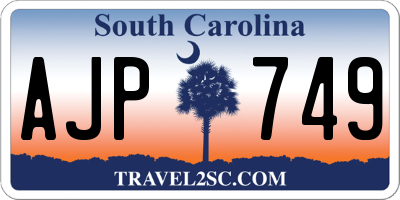 SC license plate AJP749