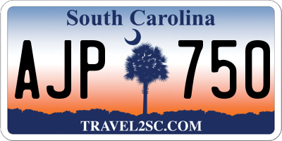 SC license plate AJP750