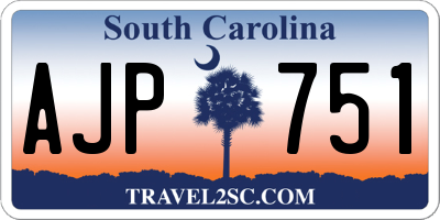 SC license plate AJP751