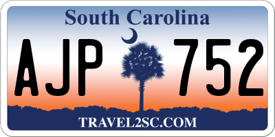 SC license plate AJP752