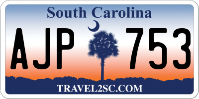 SC license plate AJP753