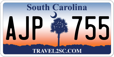 SC license plate AJP755