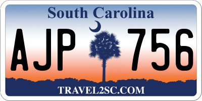 SC license plate AJP756