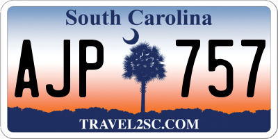 SC license plate AJP757