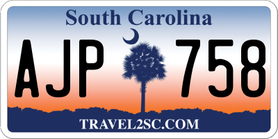 SC license plate AJP758