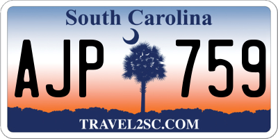 SC license plate AJP759