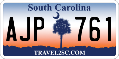 SC license plate AJP761