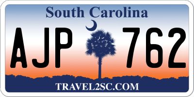 SC license plate AJP762