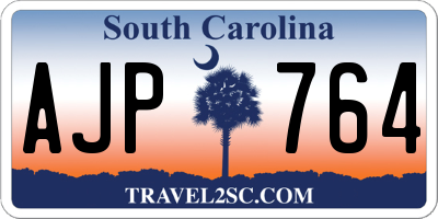 SC license plate AJP764