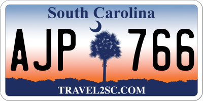 SC license plate AJP766