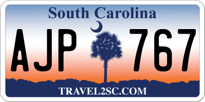 SC license plate AJP767