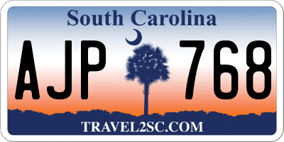 SC license plate AJP768
