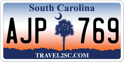 SC license plate AJP769