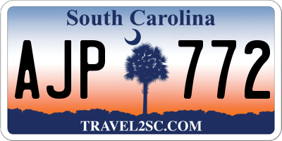 SC license plate AJP772