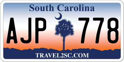 SC license plate AJP778