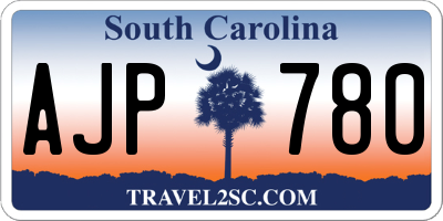 SC license plate AJP780