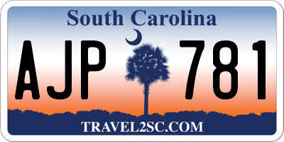 SC license plate AJP781