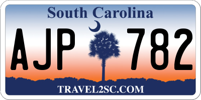 SC license plate AJP782
