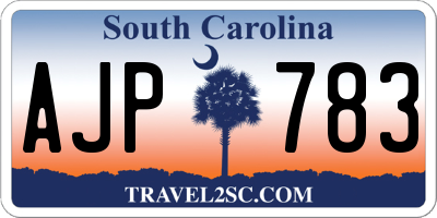 SC license plate AJP783
