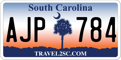 SC license plate AJP784