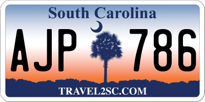 SC license plate AJP786