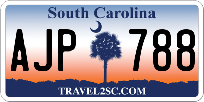 SC license plate AJP788
