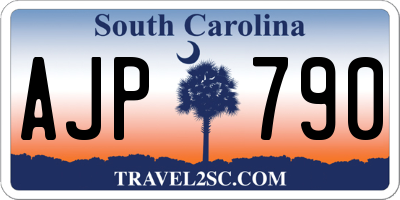 SC license plate AJP790