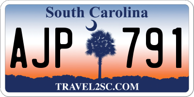 SC license plate AJP791