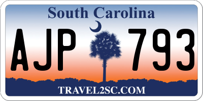 SC license plate AJP793