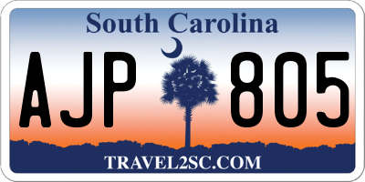 SC license plate AJP805