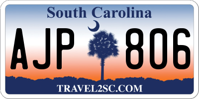 SC license plate AJP806