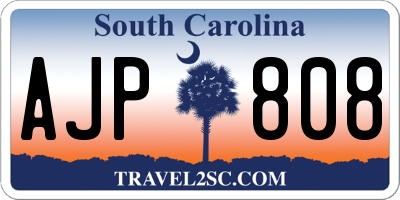 SC license plate AJP808
