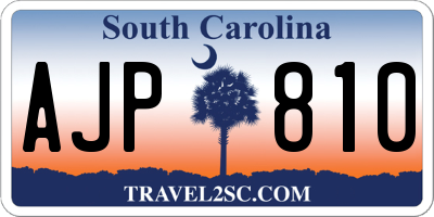 SC license plate AJP810