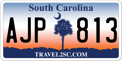 SC license plate AJP813